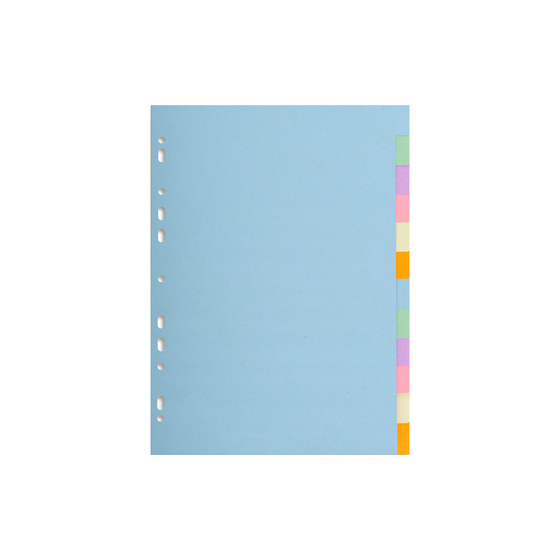 EXACOMPTA Jeu d'intercalaires 12 positions en carte recyclée pastel FOREVER 170g.