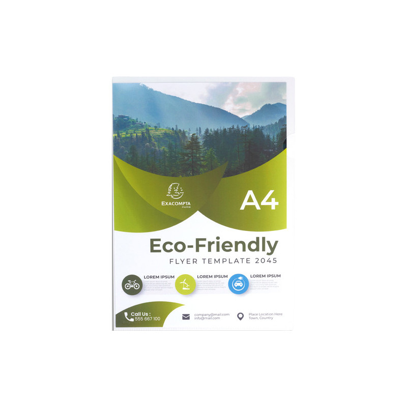 EXACOMPTA Boîte de 100 pochettes coin en polypropylène recyclé Forever grainé 12&#47;100e