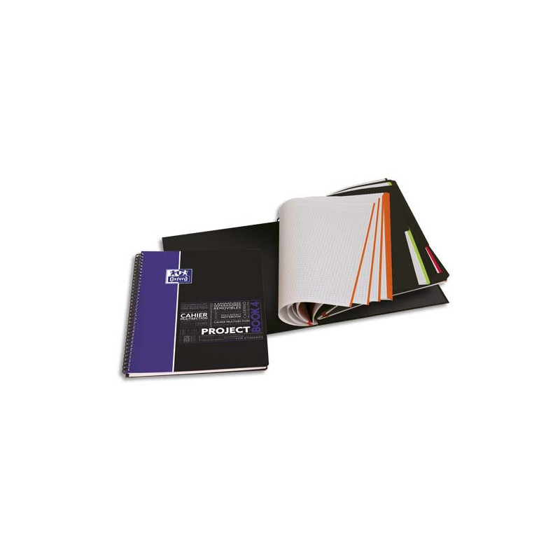 OXFORD Etudiant Cahier PROJECTBOOK spiralé couverture PP 200 pages 5x5 23,3x29,8 avec appli SOS NOTES