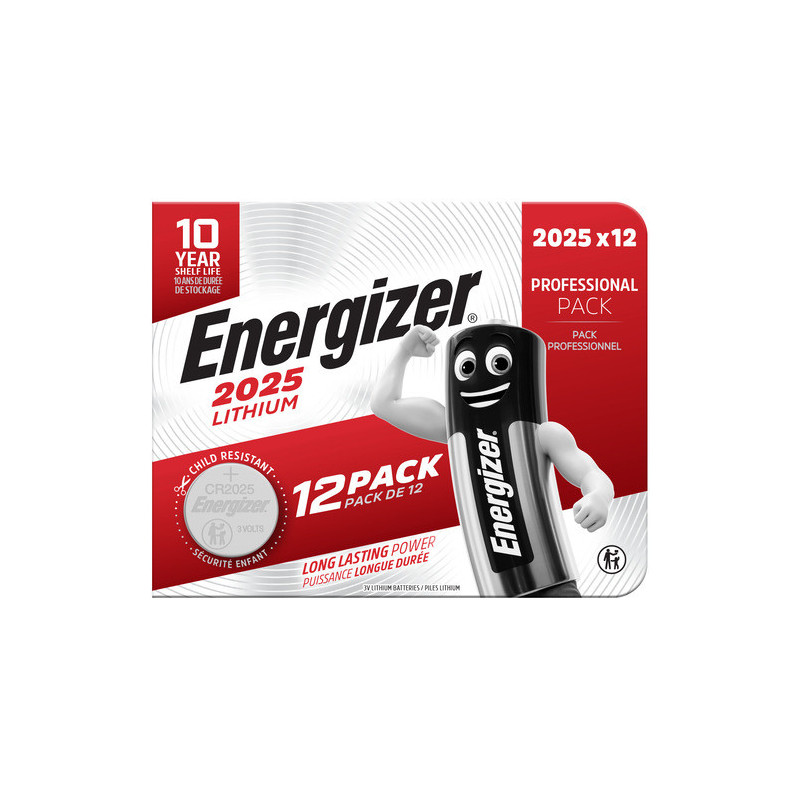ENERGIZER Miniature Lithium 12 piles CR 2025 7638900453843