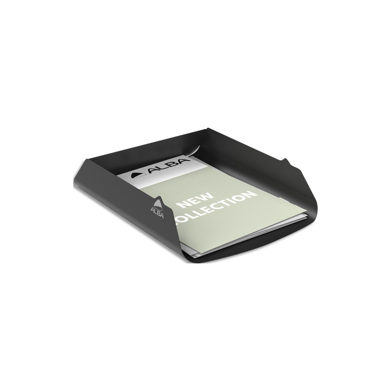 ALBA Corbeille à courrier en métal plein ODESK. Coloris noir