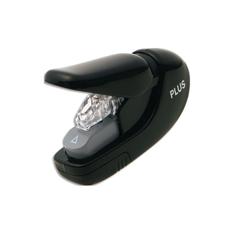 PLUS JAPAN Agrafeuse de bureau sans agrafe Handy jusqu&#39;à 5 feuilles. Coloris noir