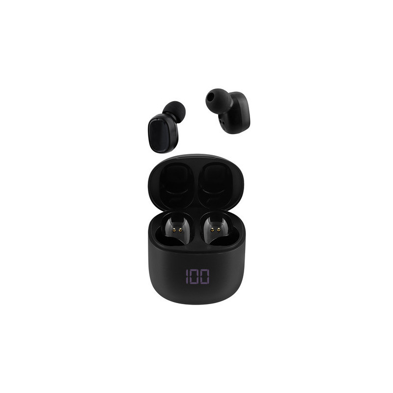 TNB Écouteurs TWS intra-auriculaires avec boîtier et indicateur de charge - noir EBONYXBK