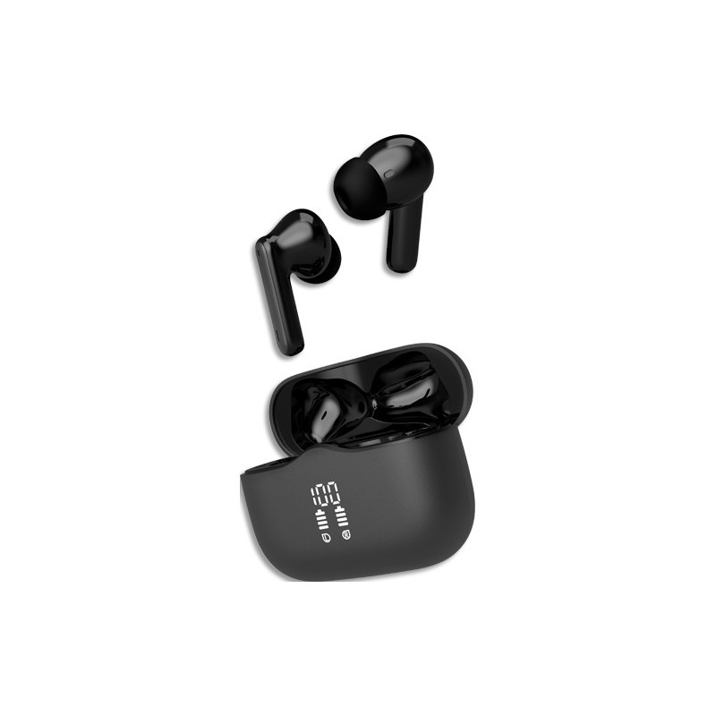 TNB Écouteurs TWS à réduction de bruit active et indicateur de charge - gris EBONYXNC