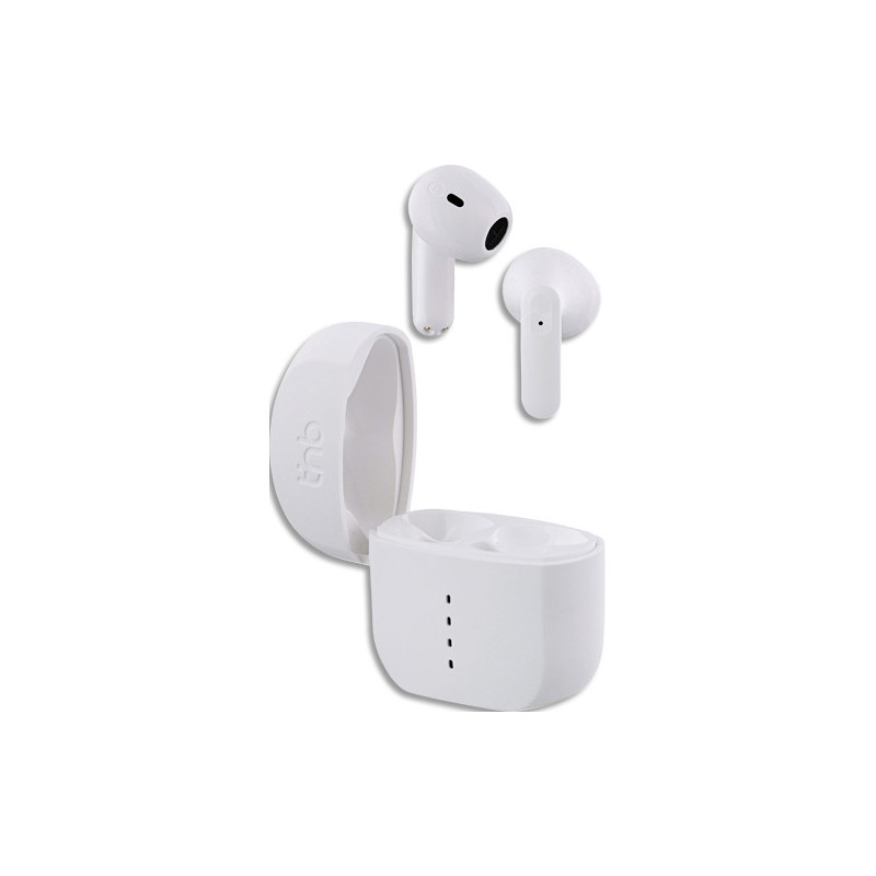 TNB Écouteurs sans fil TWS avec boîtier de charge - blanc EBZIPP2WH