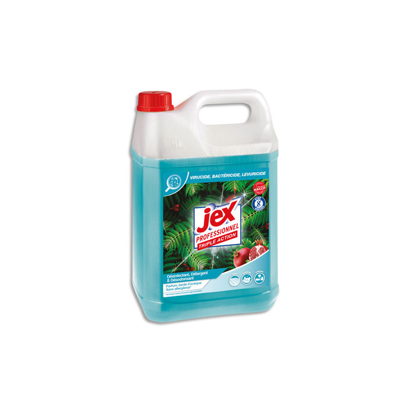 JEX PROFESSIONNEL Express Bidon de 5L Nettoyant multi-usages triple action plus parfum Jardin exotique