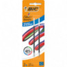 BIC Blister de 2 recharges pour stylo bille 4 couleurs Smooth. Pointe Moyenne (1,0 mm) - Bleu