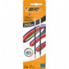BIC Blister de 2 recharges pour stylo bille 4 couleurs Smooth. Pointe Moyenne (1,0 mm) - Noir
