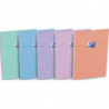 OXFORD Bloc agrafé en-tête SMART PASTEL 160 pages quadrillées 5x5. Format A5. Coloris assortis