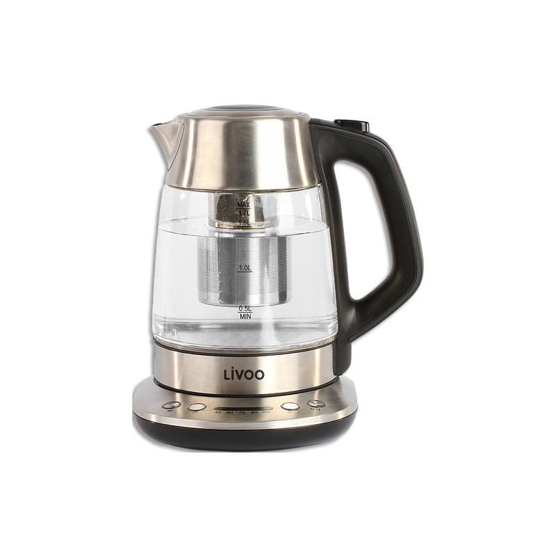 Bouilloire théière, capacité 1,7 L, puissance 1850-2200 W, température réglable de 40 à 100 &deg;C