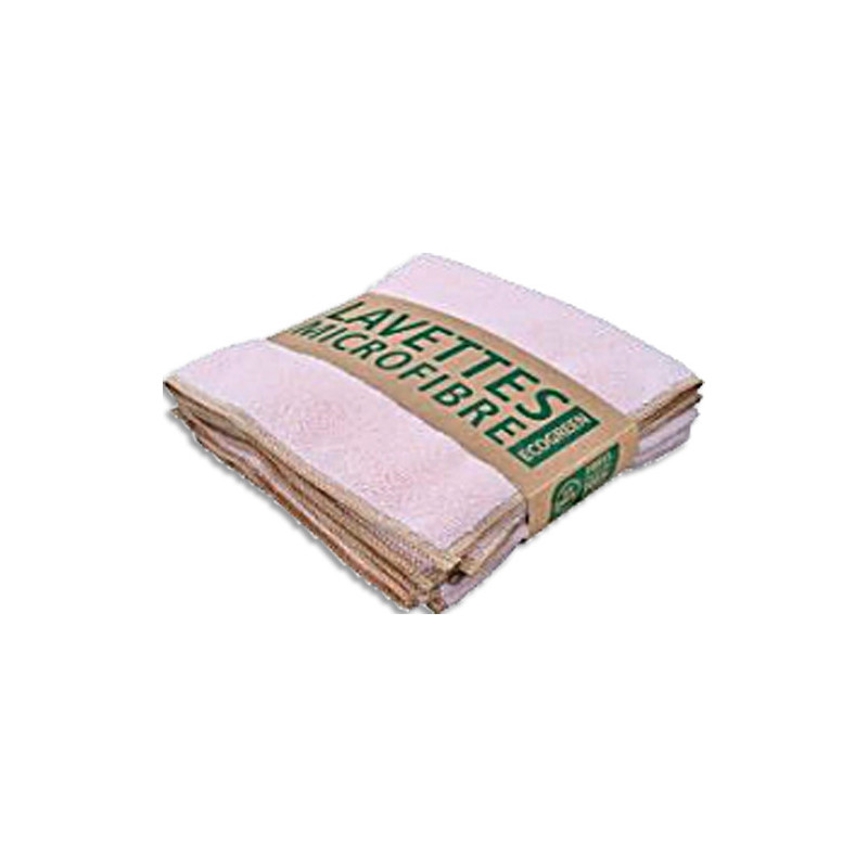 Lavette microfibre recyclée rose 38x38cm 220gr/m&sup2; - lot de 5 HI670