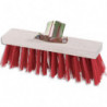 Balai cantonnier 32 cm, fibre pvc rouge, douille fer