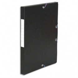 PERGAMY Boîte de classement à élastique en carte lustrée 7/10, 600g. Dos 25mm. Coloris Noir.