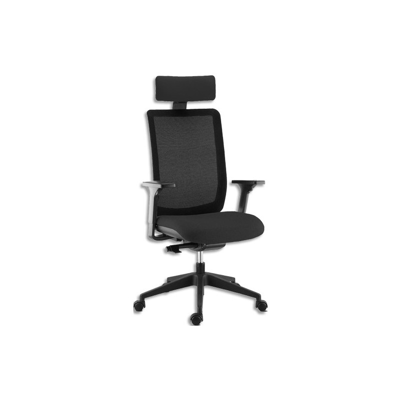SOKOA Fauteuil haut dossier résille avec têtière équipé d&#39;un mécanisme synchrone autorégu WR87Z15009000