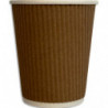 Sachet 35 Gobelets bruns 25 cl / 8oz triple paroi striée 835GOBR