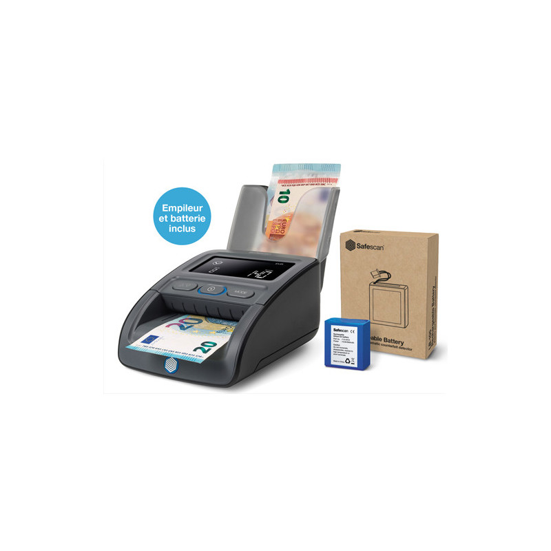 SAFESCAN Détecteur de faux billets 155I-S livré avec empileur et batterie