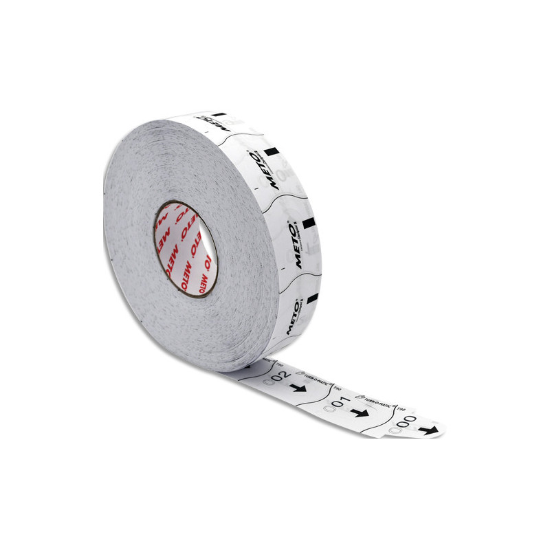 METO Tickets t90, blanc carton de 6 rouleaux de 4000 tickets numéro consécutif à 3 chiffres, 39649170