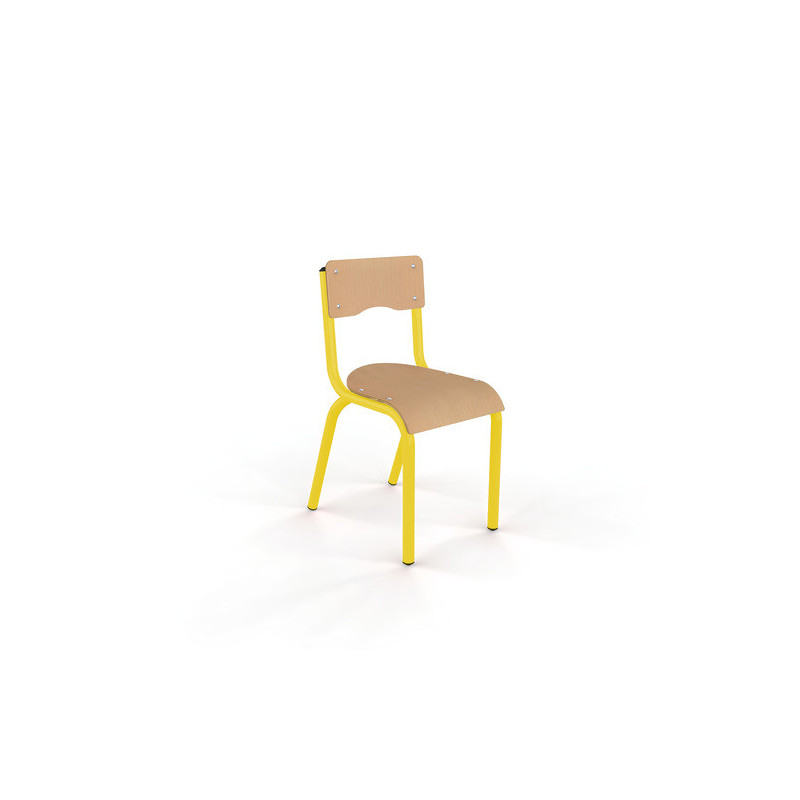 Chaise 4 pieds maternelle - en applique ral: jaune 1023T0