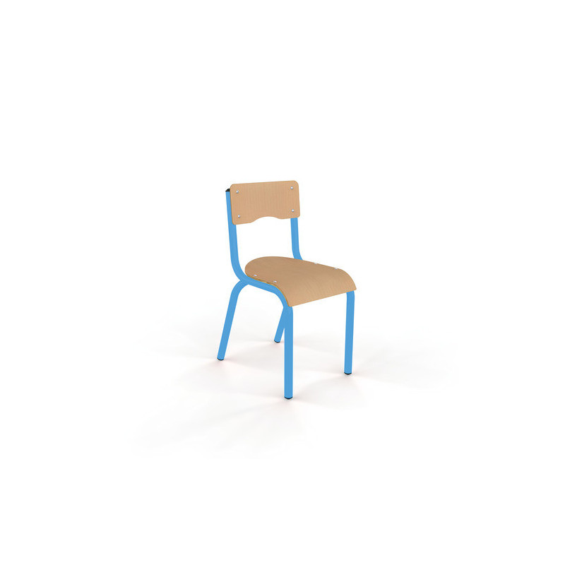 Chaise 4 pieds maternelle - en applique ral: bleu 5015T1