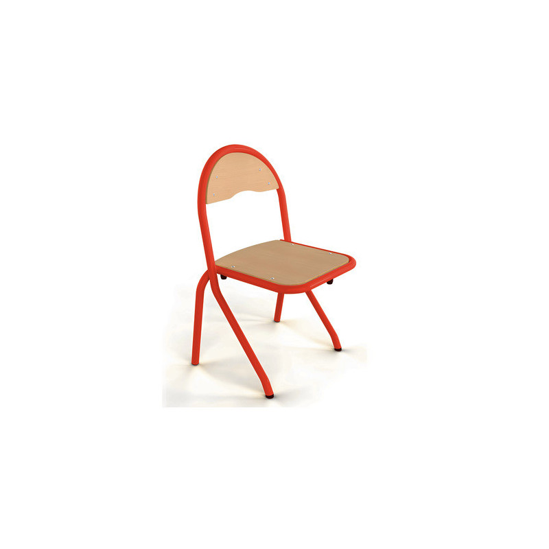 Chaise 4 pieds maternelle - appui sur Table ral: rouge 3000T2
