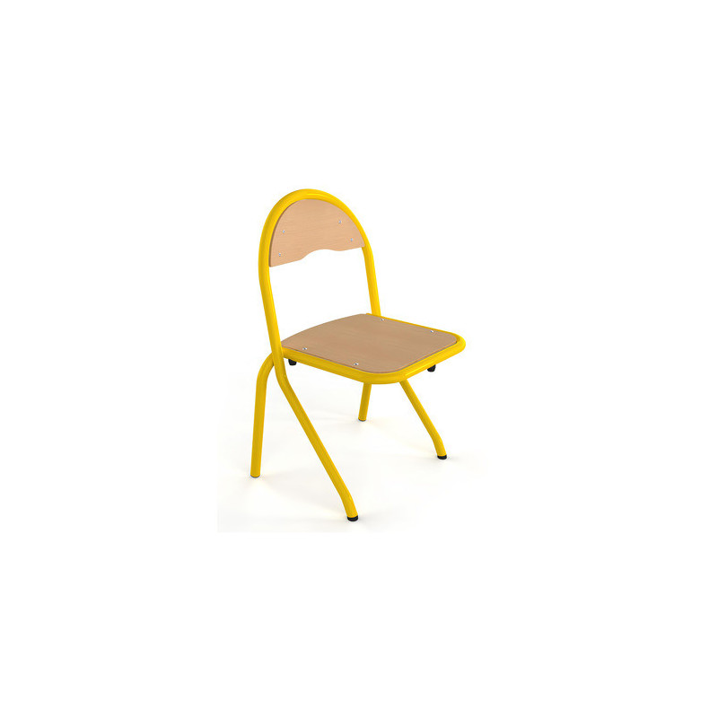 Chaise 4 pieds maternelle - appui sur Table ral: jaune 1023T2