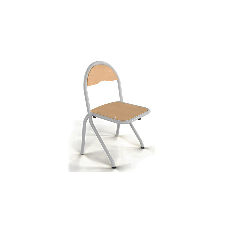 Chaise 4 pieds maternelle - appui sur Table ral: alu 9006T2