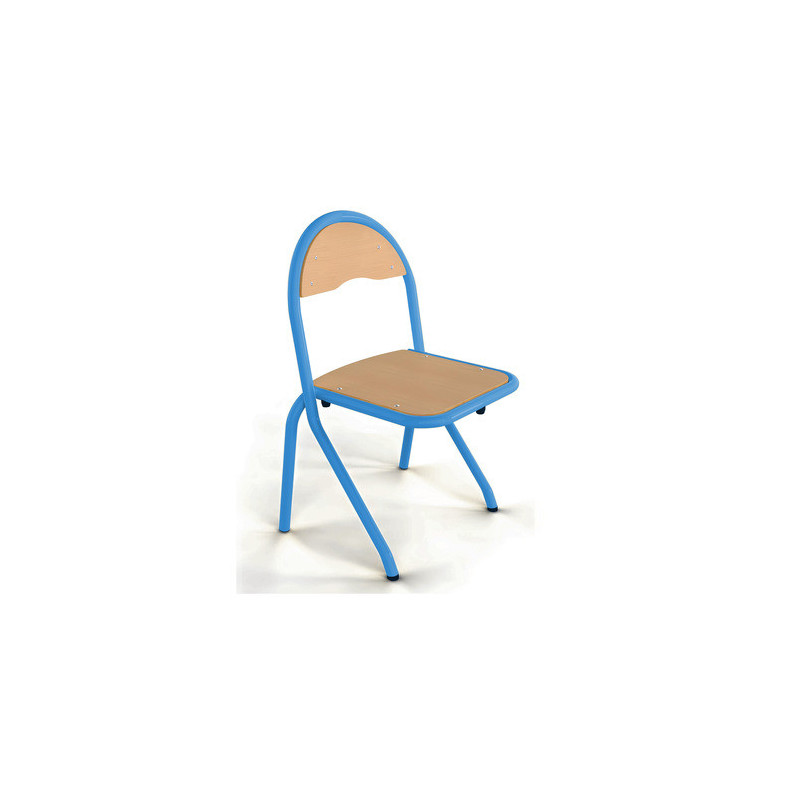 Chaise 4 pieds maternelle - appui sur Table ral: bleu 5015T3