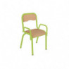 Chaise 4 pieds maternelle - encastré avec accoudoirs ral: vert granny 6029T0