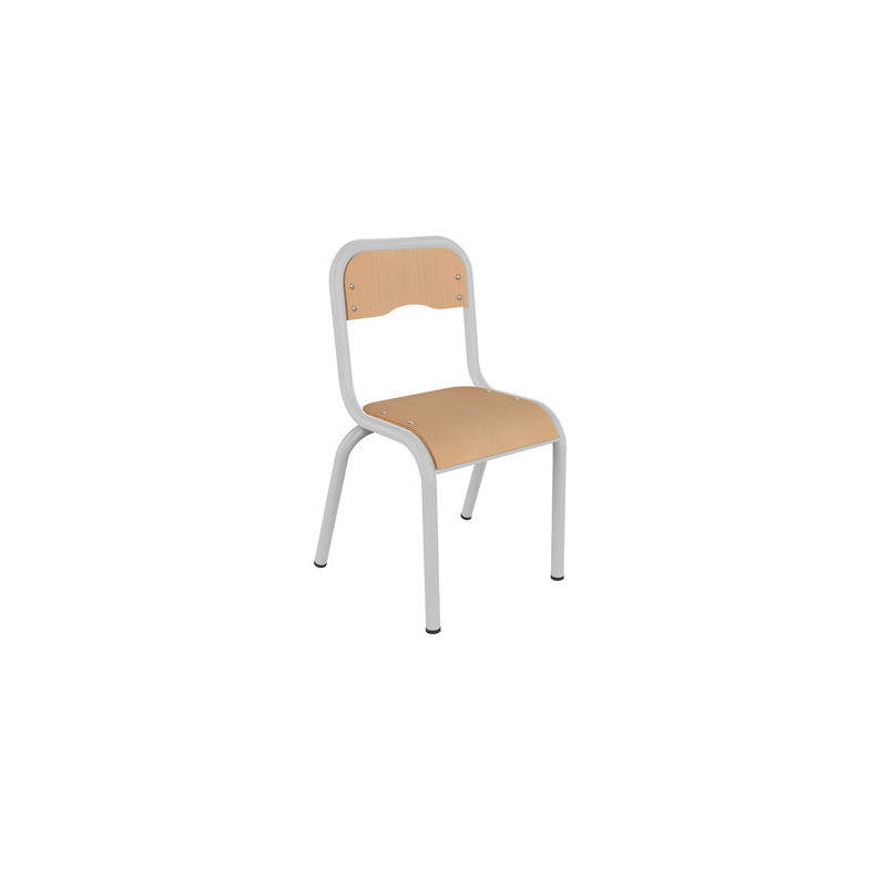 Chaise 4 pieds maternelle - encastré ral: alu 9006T0