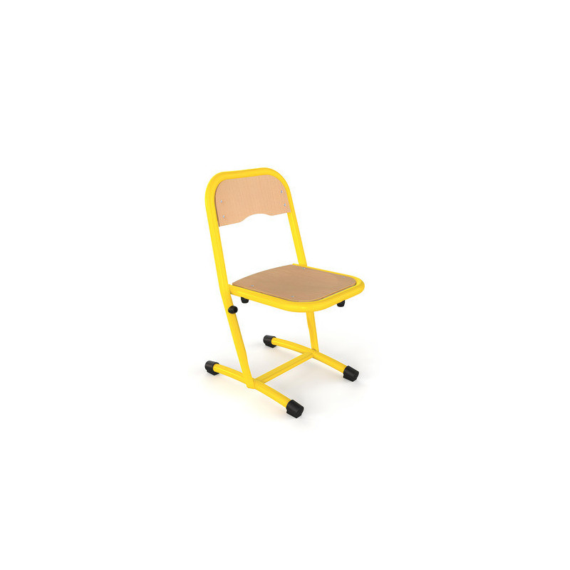 Chaise coque 4 pieds maternelle ral: jaune 1023T1