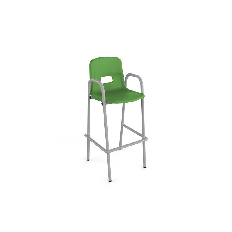 Chaise haute coque polypropylène ral: alu 9006 coque: vert granny