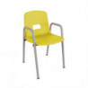 Chaise coque polypropylène avec accoudoirs maternelle ral: alu 9006 coque: jauneT0