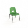 Chaise coque polypropylène maternelle ral: alu 9006 coque: vert grannyT0