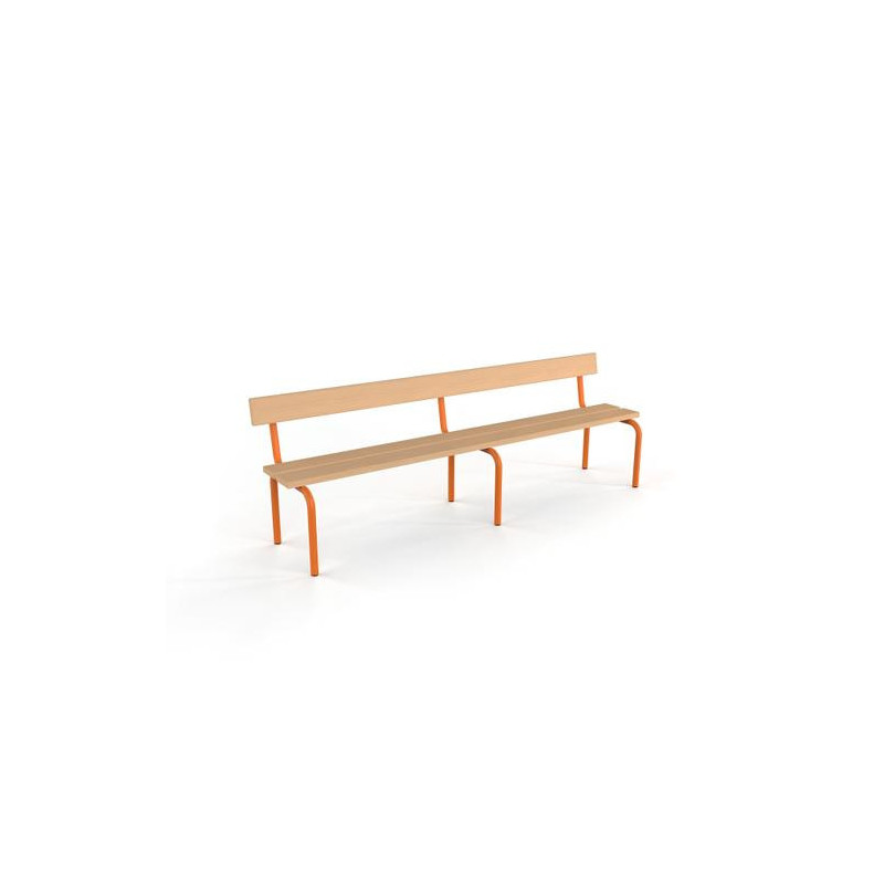Banc maternelle avec dossier l. 120 cm ral: bleu 5015T0