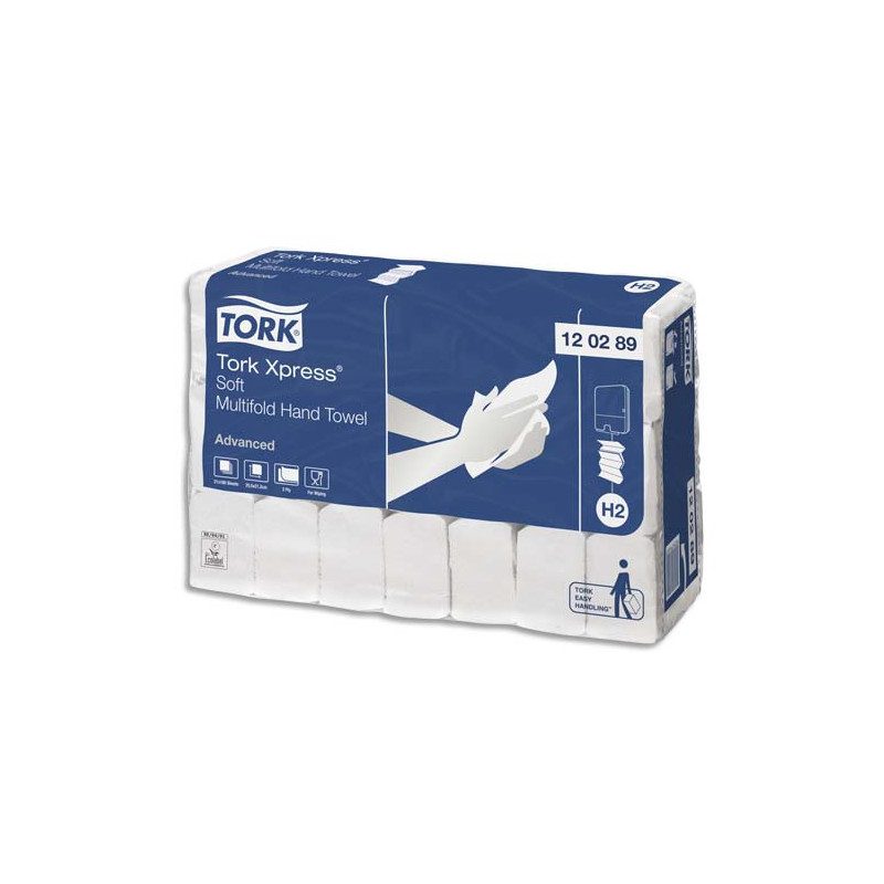 TORK Colis de 21 paquet 180 feuilles Essuie-mains Xpress interfoliés doux Advanced 2 plis Z 24 x 21,3 cm