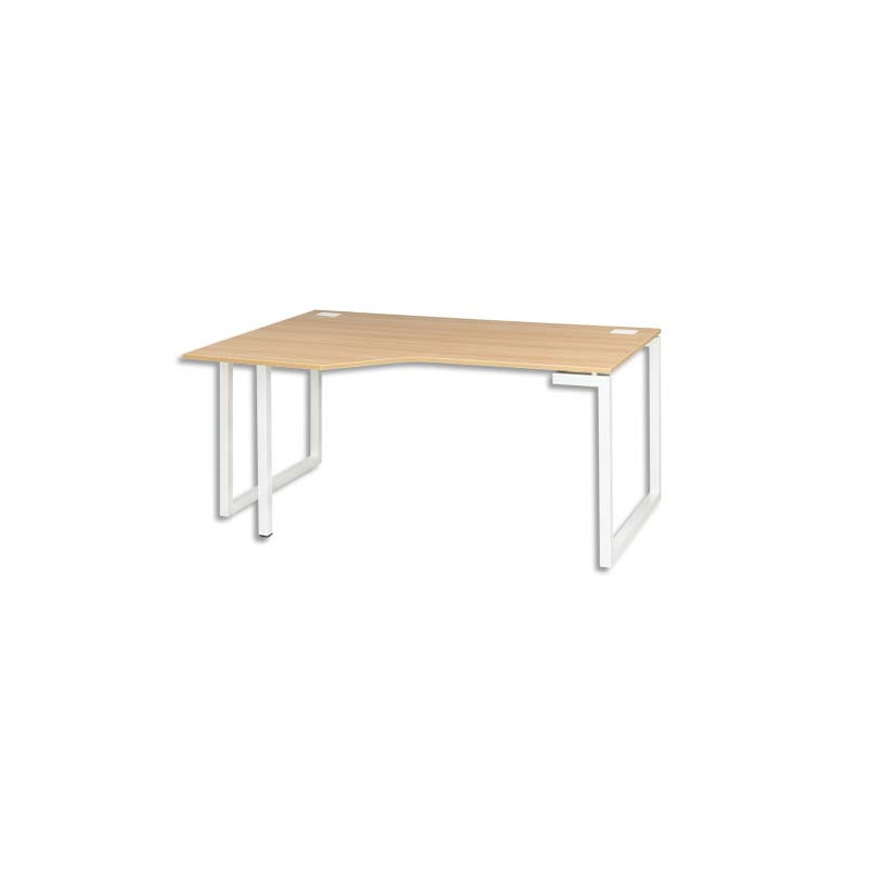 GAUTIER OFFICE Plan compact Retour Gauche pied cadre Sunday Chêne - Dim. L160/60 x H73 x P105/80 cm