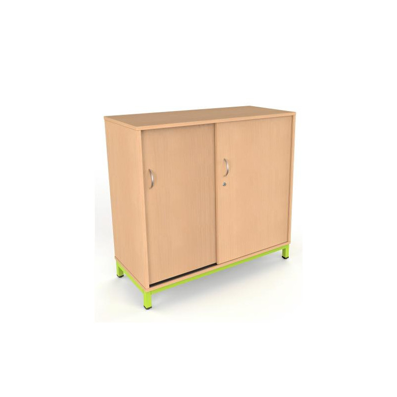 Armoire basse portes coulissantes ral: bleu 5015