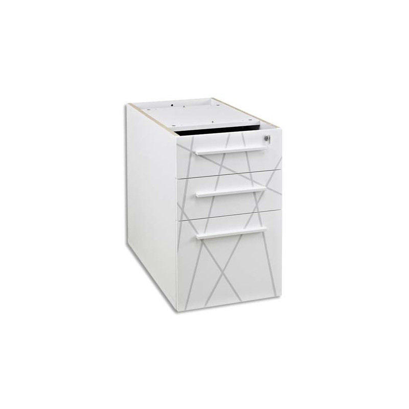 GAUTIER OFFICE Caisson hauteur bureau Sunday Blanc Graphic, 3 tiroirs