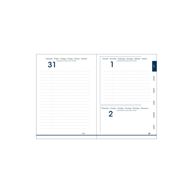 QUO VADIS Eurotextagenda ml impala - 12x17 cm - journalier - 12 mois de août à juillet 128003Q