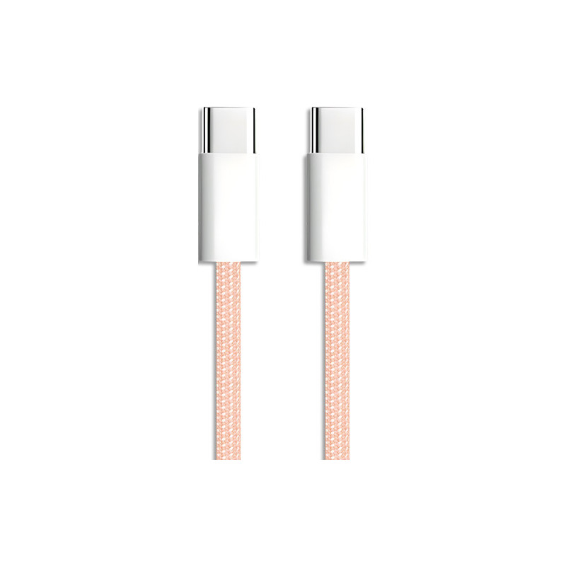 APM C&acirc;ble usb-c &#47; usb-c, colors nylon, rose, 1m 600413