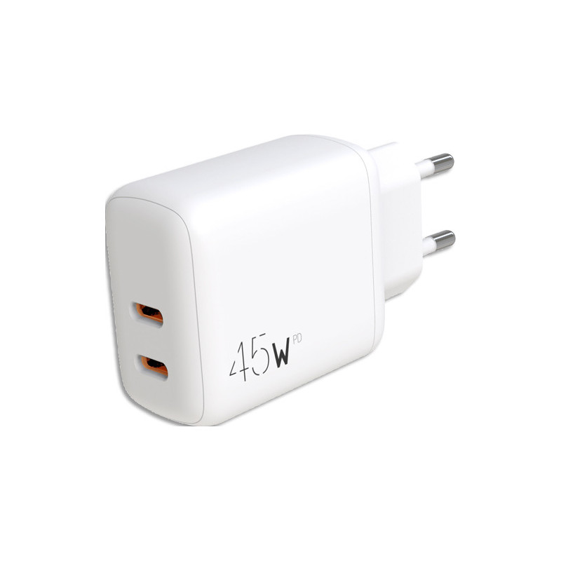 APM Chargeur secteur, dual, 2 usb-c, pd 45w, blanc 570410
