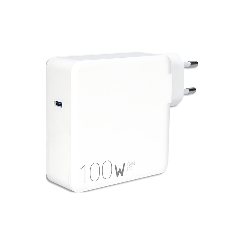 APM Chargeur secteur, usb-c, pd100w, blanc + c&acirc;ble usb-c, nylon, noir, 2m 570414