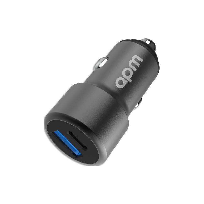 APM Chargeur all cig 100w, 2 ports, usb-a qc 3.0 &#47; usb-c pd, alu 570151