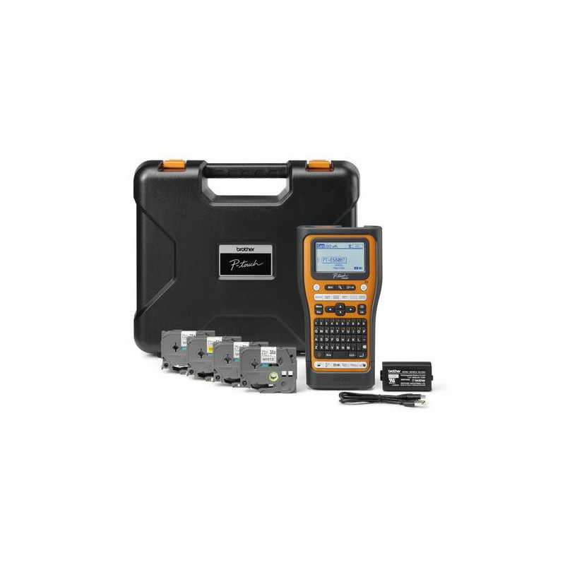 BROTHER Etiqueteuse électricien connectable Bluetooth, Ruban 24 mm max, clavier AZERTY, PTE560BTSPYP1