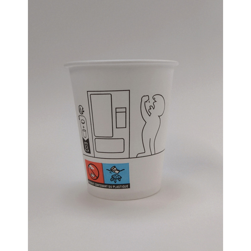 Sachet de 60 Gobelets 15 cl boissons chaudes, carton épais - H8 cm, D7 cm blanc