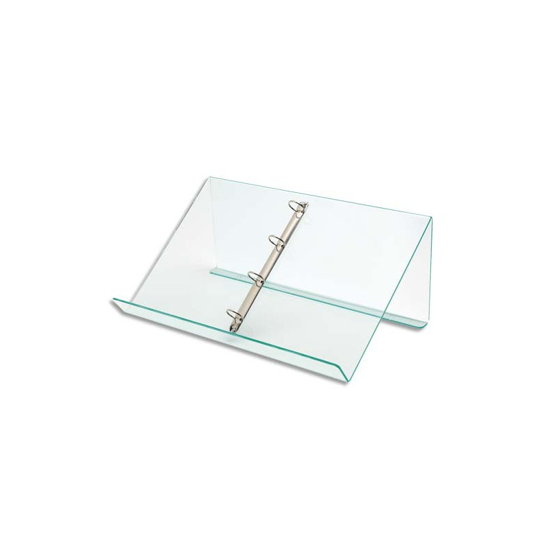 DEFLECTO Pupitre de table avec anneaux amovibles - Dimensions : L50 x H21 x P30 cm transparent