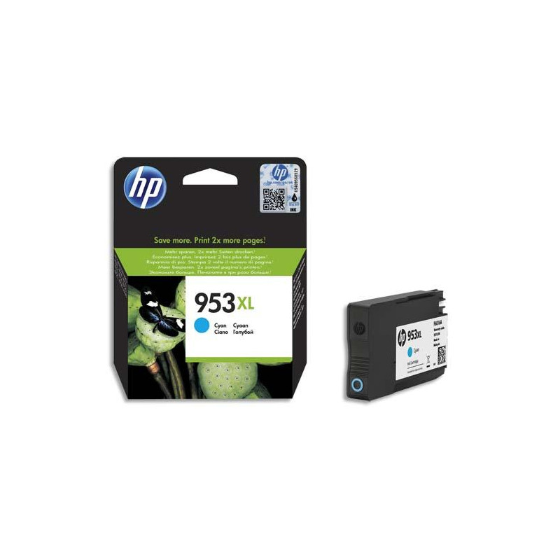 HP 953XL Cartouche d'Encre Cyan grande capacité Authentique (F6U16AE)