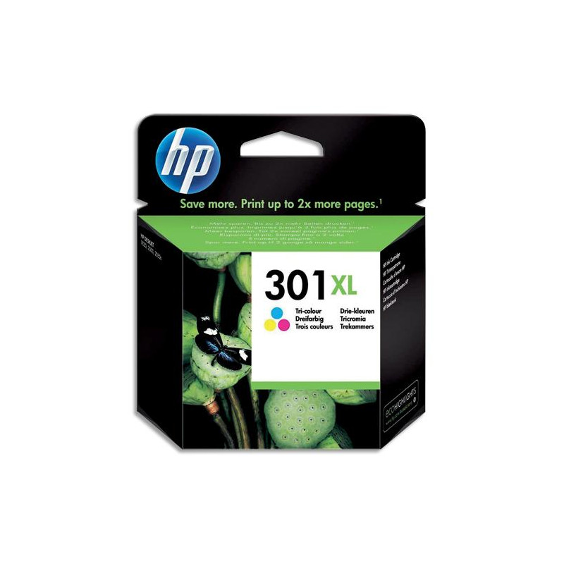 HP 301XL Cartouche d'Encre Trois Couleurs grande capacité Authentique (CH564EE)