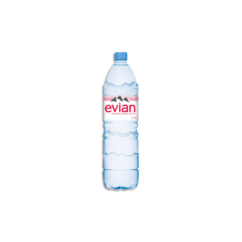 EVIAN Bouteille plastique d'eau d'1,5 litre minérale plate