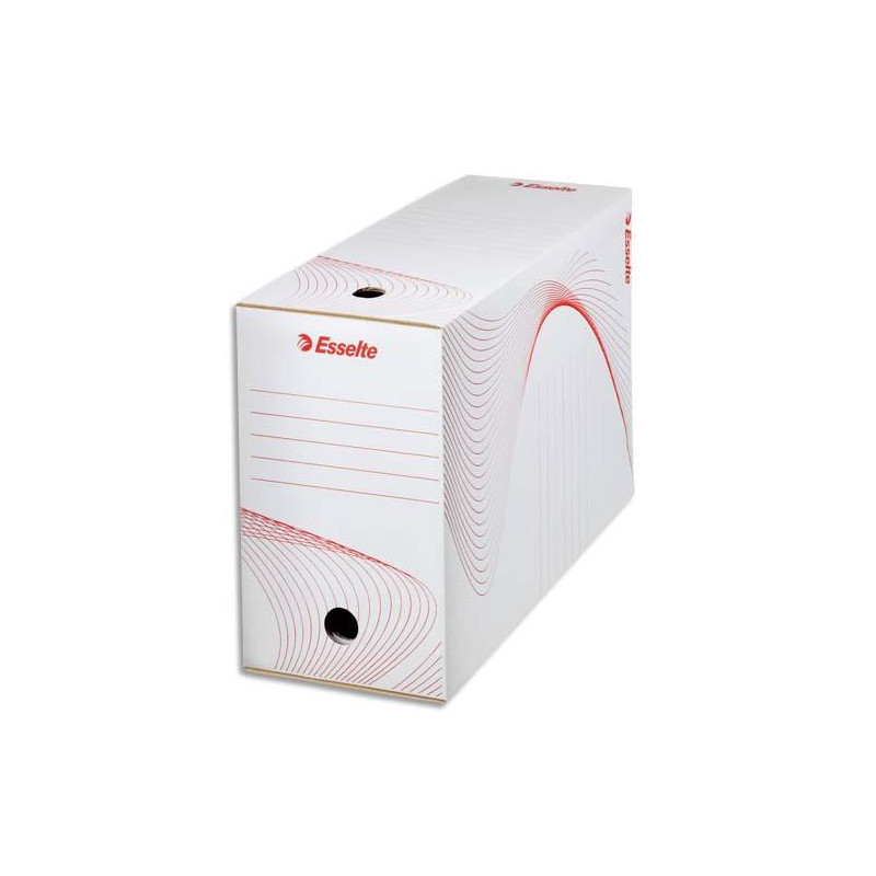 ESSELTE Boîte à archives, dos de 10 cm, en carton ondulé kraft Blanc, conditionnement par cerclage